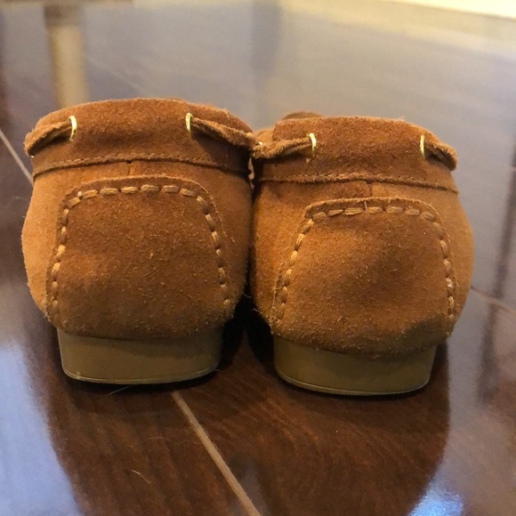 Comfortable Michael Kors Brown Moccasins Flats in Leather Suede size 7.5 MK Gold - Picture 5 of 11